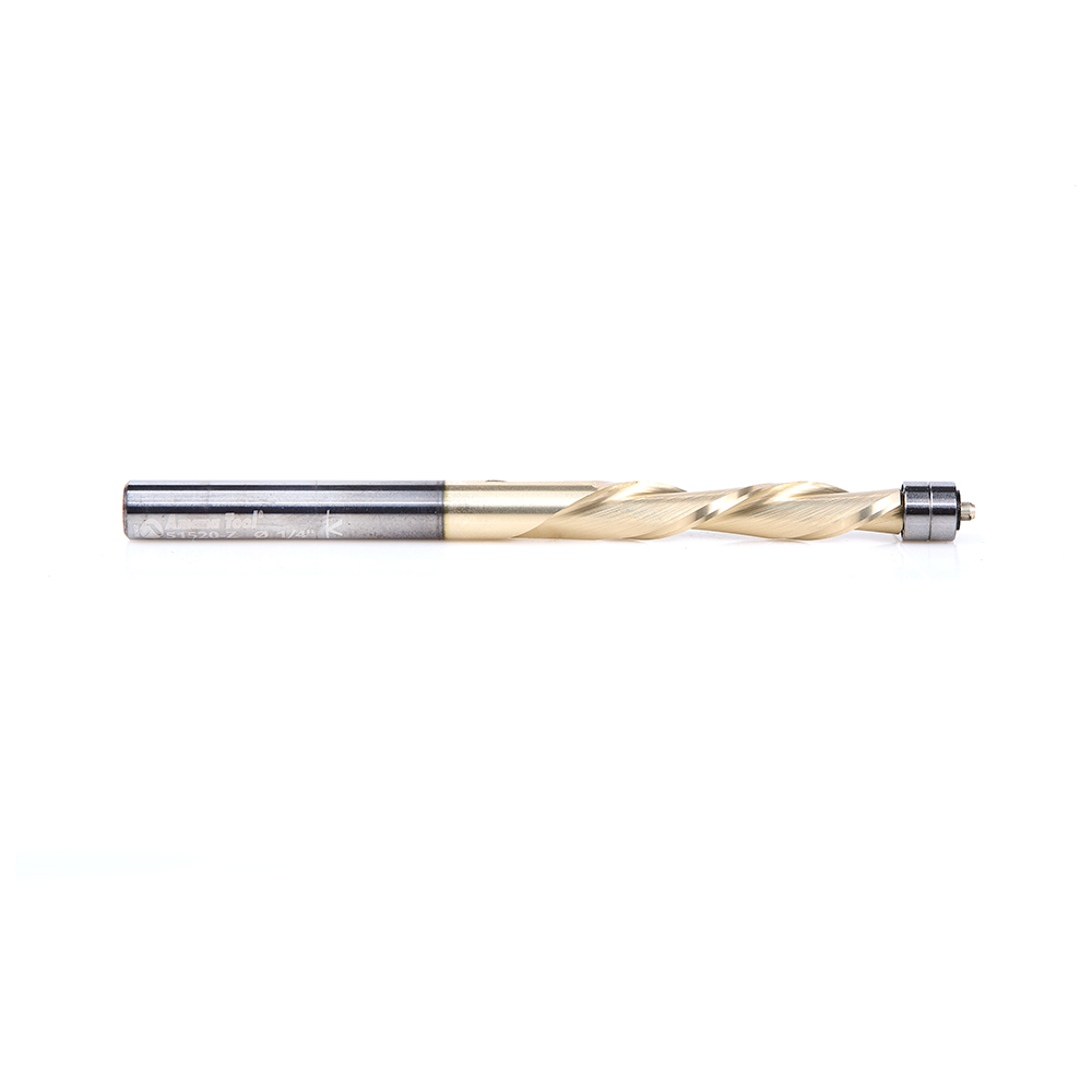 Amana 51520-Z Solid Carbide Aluminum Cutting Flush Trim Spiral ZrN Coated Down-Cut 1/4 Dia x 1-1/4 x 1/4 Inch Shank