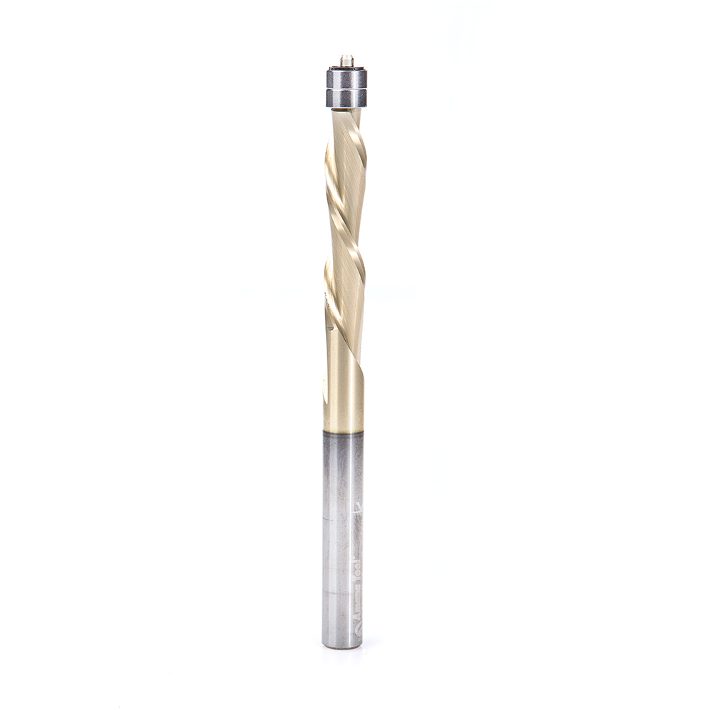 Amana 51520-Z Solid Carbide Aluminum Cutting Flush Trim Spiral ZrN Coated Down-Cut 1/4 Dia x 1-1/4 x 1/4 Inch Shank