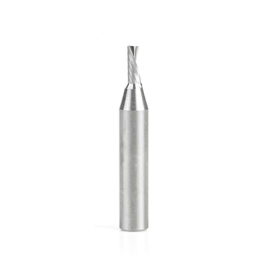 Amana 51523 Solid Carbide CNC Spiral 'O' Flute, Plastic Cutting 1/8 Dia x 5/16 x 1/4 Shank Down-Cut