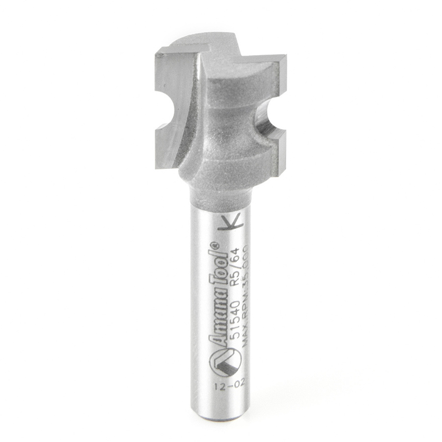 Amana 51540 Carbide Tipped Bullnose 5/64 Radius x 17/32 Dia x 1/2 x 1/4 Inch Shank
