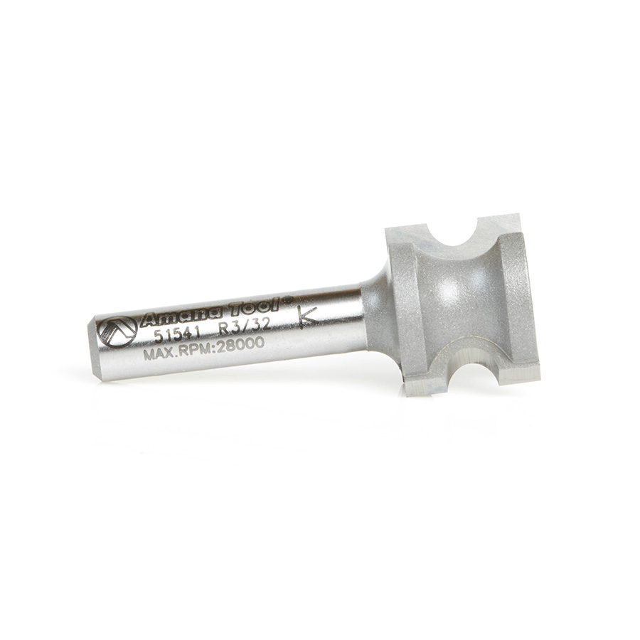 Amana 51541 Carbide Tipped Bullnose 3/32 Radius x 21/32 Dia x 1/2 x 1/4 Inch Shank
