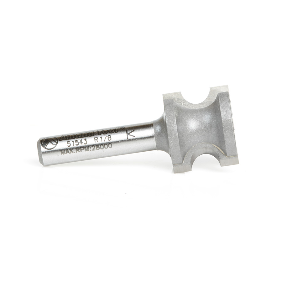 Amana 51543 Carbide Tipped Bullnose 1/8 Radius x 23/32 Dia x 9/16 x 1/4 Inch Shank