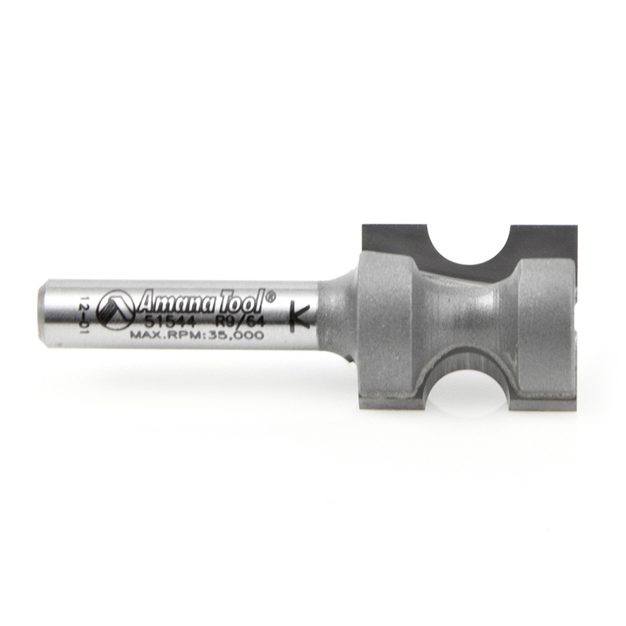 Amana 51544 Carbide Tipped Bullnose 5/32 Radius x 21/32 Dia x 3/4 x 1/4 Inch Shank