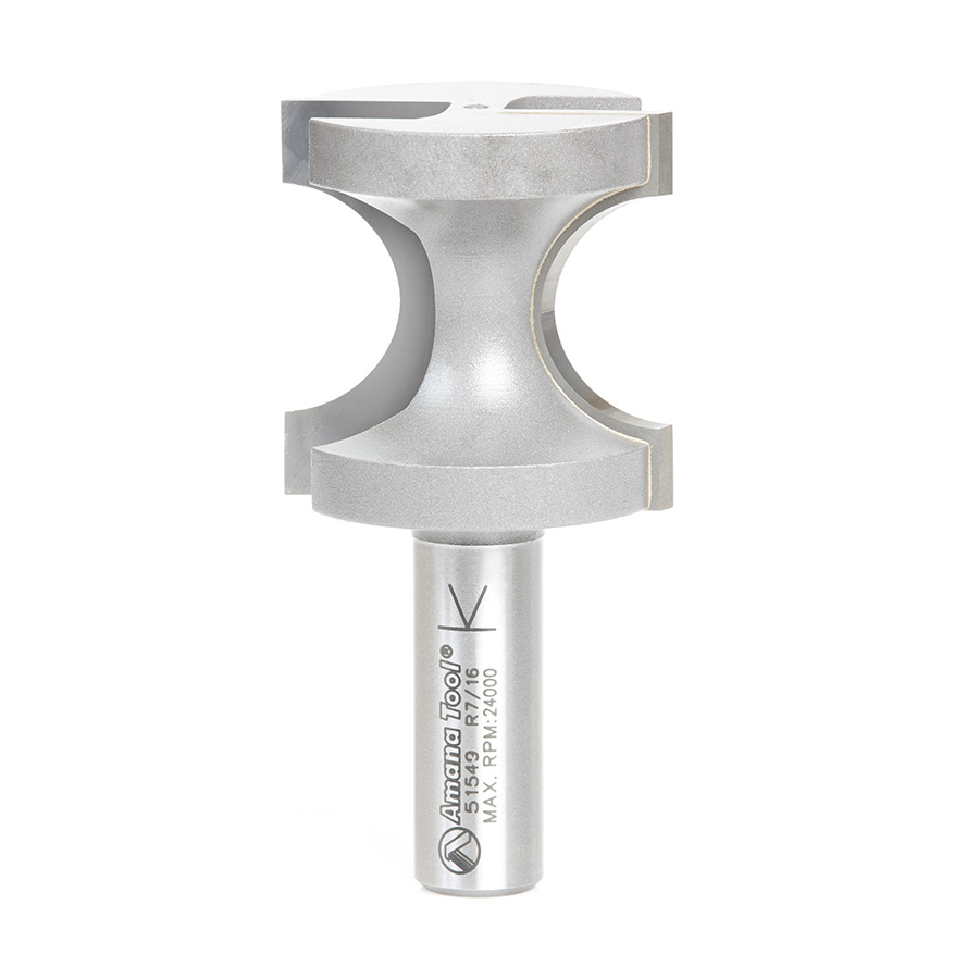 Amana 51549 Carbide Tipped Bullnose 7/16 Radius x 1-1/2 Dia x 1-1/2 x 1/2 Inch Shank