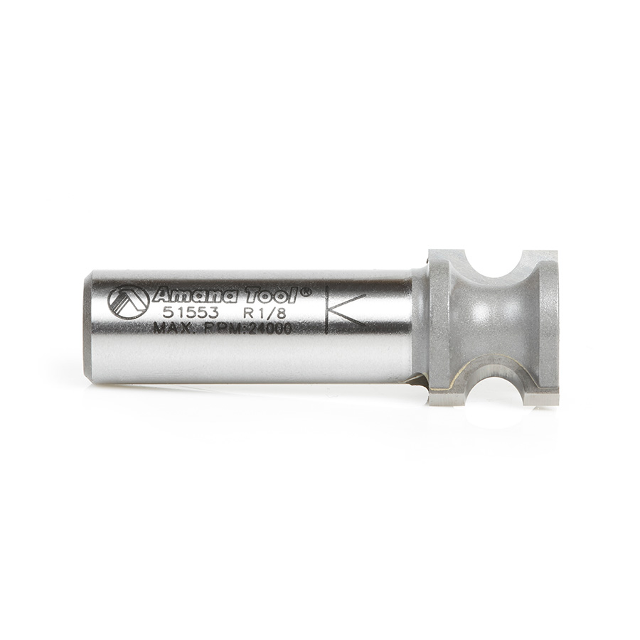 Amana 51553 Carbide Tipped Bullnose 1/8 Radius x 23/32 Dia x 9/16 x 1/2 Inch Shank