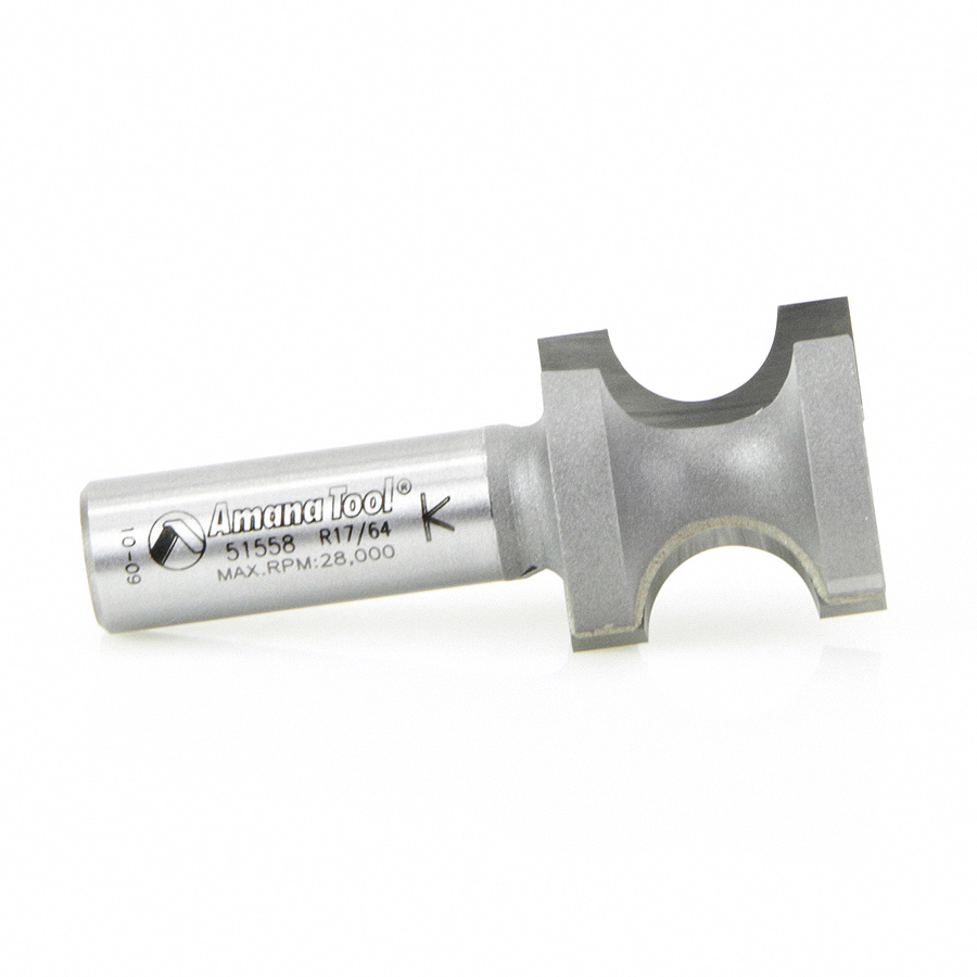 Amana 51558 Carbide Tipped Bullnose 17/64 Radius x 1-1/32 Dia x 1 Inch x 1/2 Shank