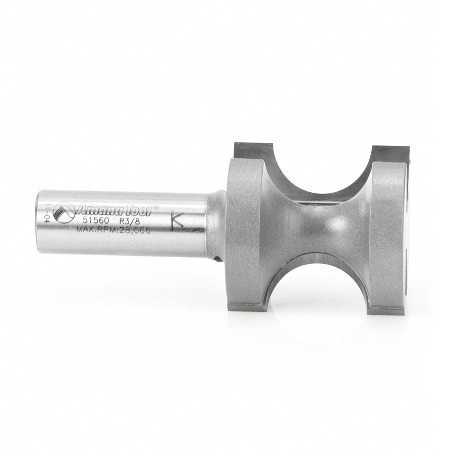 Amana 51560 Carbide Tipped Bullnose 3/8 Radius x 1-3/8 Dia x 1-27/64 x 1/2 Inch Shank