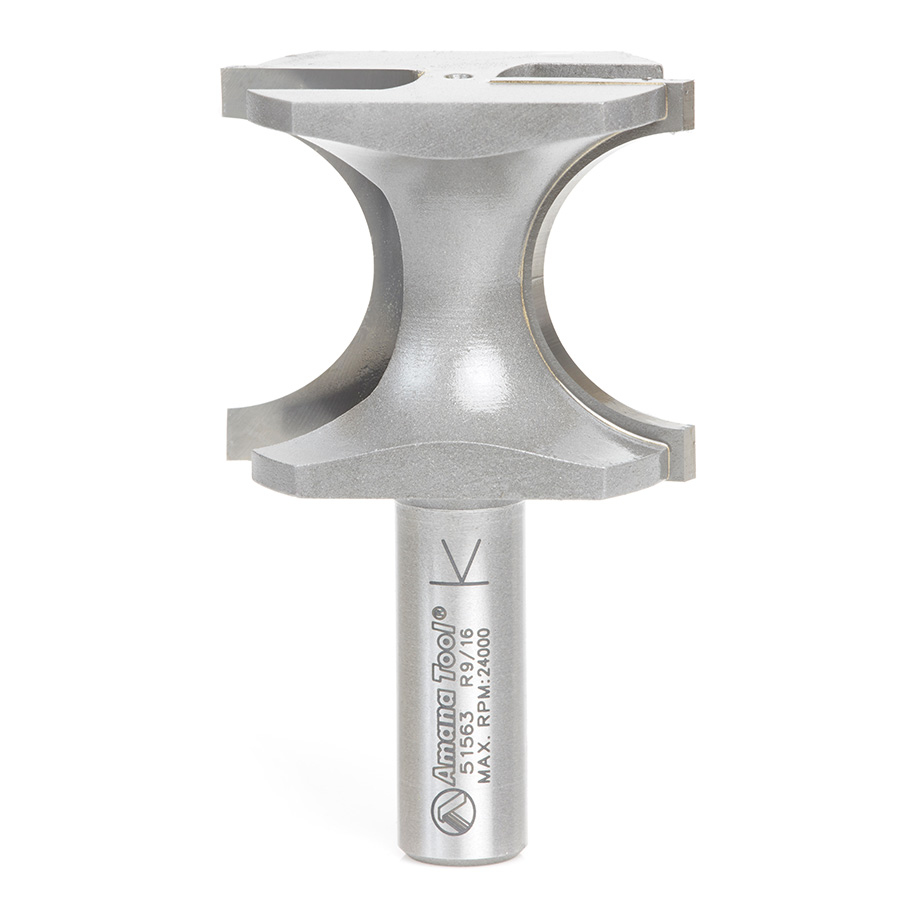 Amana 51563 Carbide Tipped Bullnose 9/16 Radius x 1-13/16 Dia x 1-1/2 x 1/2 Inch Shank