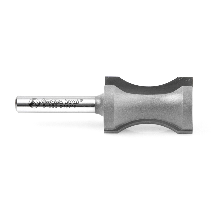Amana 51580 Carbide Tipped Convex Edging 23/32 Radius x 13/16 Dia x 1-1/4 x 1/4 Inch Shank