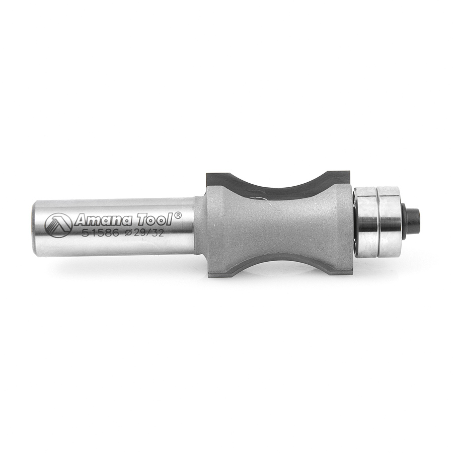 Amana 51586 Carbide Tipped Convex Edging 23/32 Radius x 29/32 Dia x 1-1/4 x 1/2 Inch Shank