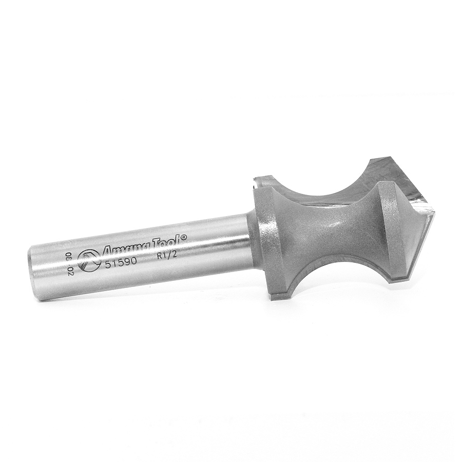 Amana 51590 Carbide Tipped Hand Grip Plunge 1/2 Radius x 28.9 Degree x 1-1/8 Dia x 1-9/16 x 1/2 Inch Shank