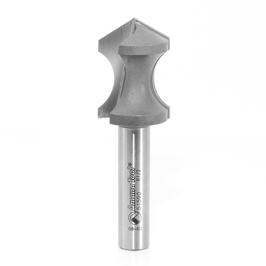 Amana 51590 Carbide Tipped Hand Grip Plunge 1/2 Radius x 28.9 Degree x 1-1/8 Dia x 1-9/16 x 1/2 Inch Shank