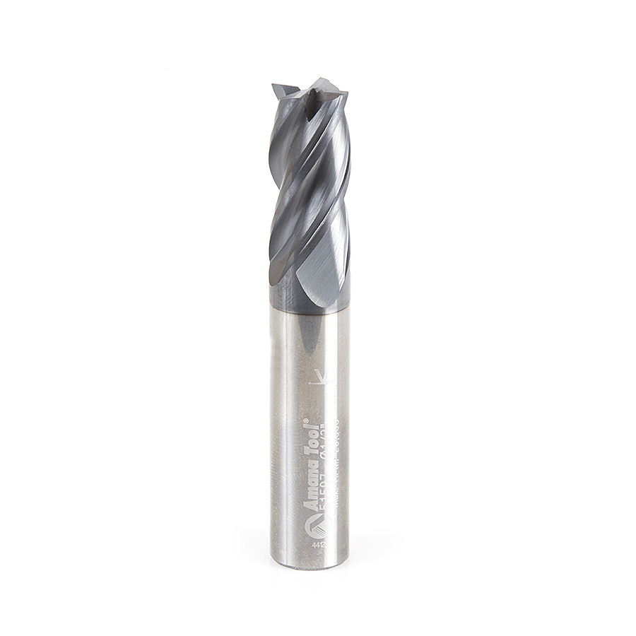 Amana 51597 CNC Variable Helix Spiral Square Bottom 1/2 Dia x 1 x 1/2 Shank Solid Carbide AlTiN Coated End Mill