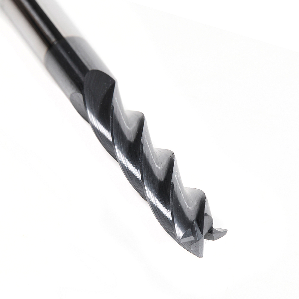 Amana 51606 CNC Solid Carbide Spiral for Steel & Stainless Steel with AlTiN Coating 4-Flute x 1/4 Dia x 1-1/8 x 1/4 Shank x 3 Inch Long Up-Cut Router Bit / 45º Corner Chamfer End Mill