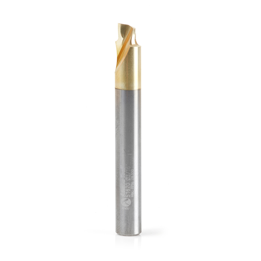 Amana 51620 Solid Carbide Aluminum Cutting 3/64 Radius Edge x 3/16 Dia x 3/32 x 1/4 Shank ZrN Coated Up-Cut End Mill