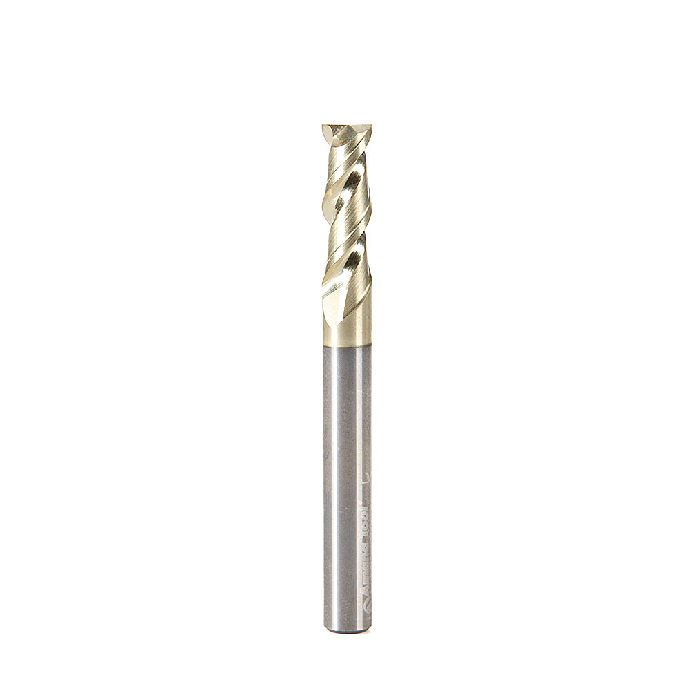 Amana 51624 CNC Solid Carbide Aluminum Cutting x 1/4 Dia x 3/4 x 1/4 Shank x 2-1/2 Inch Long x 2 Flute ZrN Coated Up-Cut End Mill