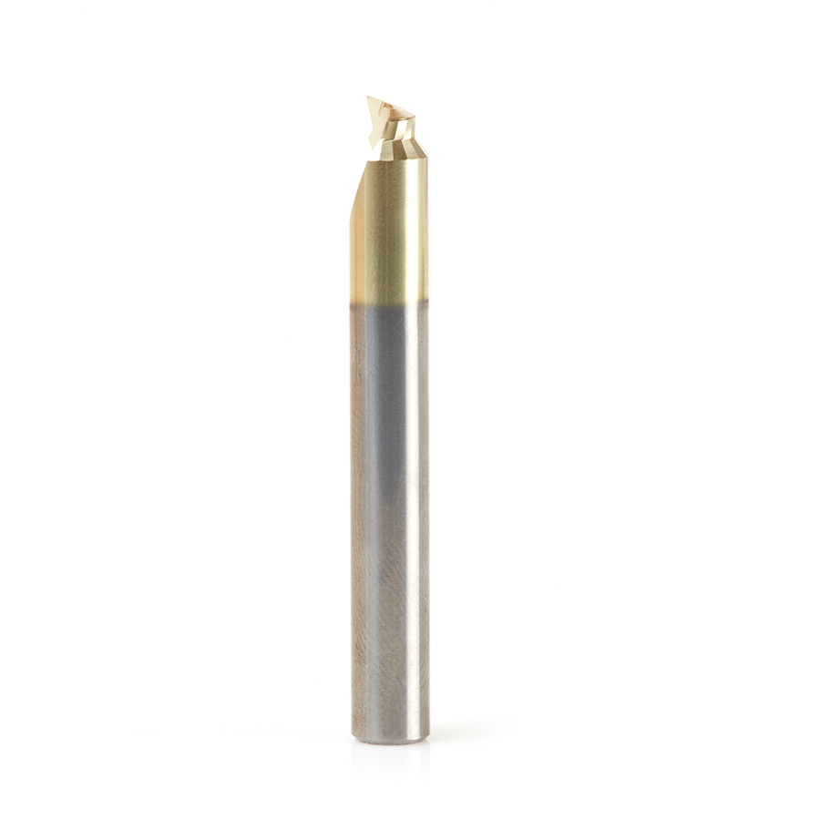 Amana 51625 Solid Carbide Aluminum Cutting Chamfer Edge 3/16 Dia x 3/32 x 1/4 Shank ZrN Coated Up-Cut End Mill