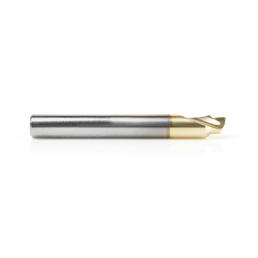 Amana 51627 Solid Carbide Aluminum Chamfer Edge 3/16 Dia x 1/8 x 1/4 Shank ZrN Coated Up-Cut End Mill