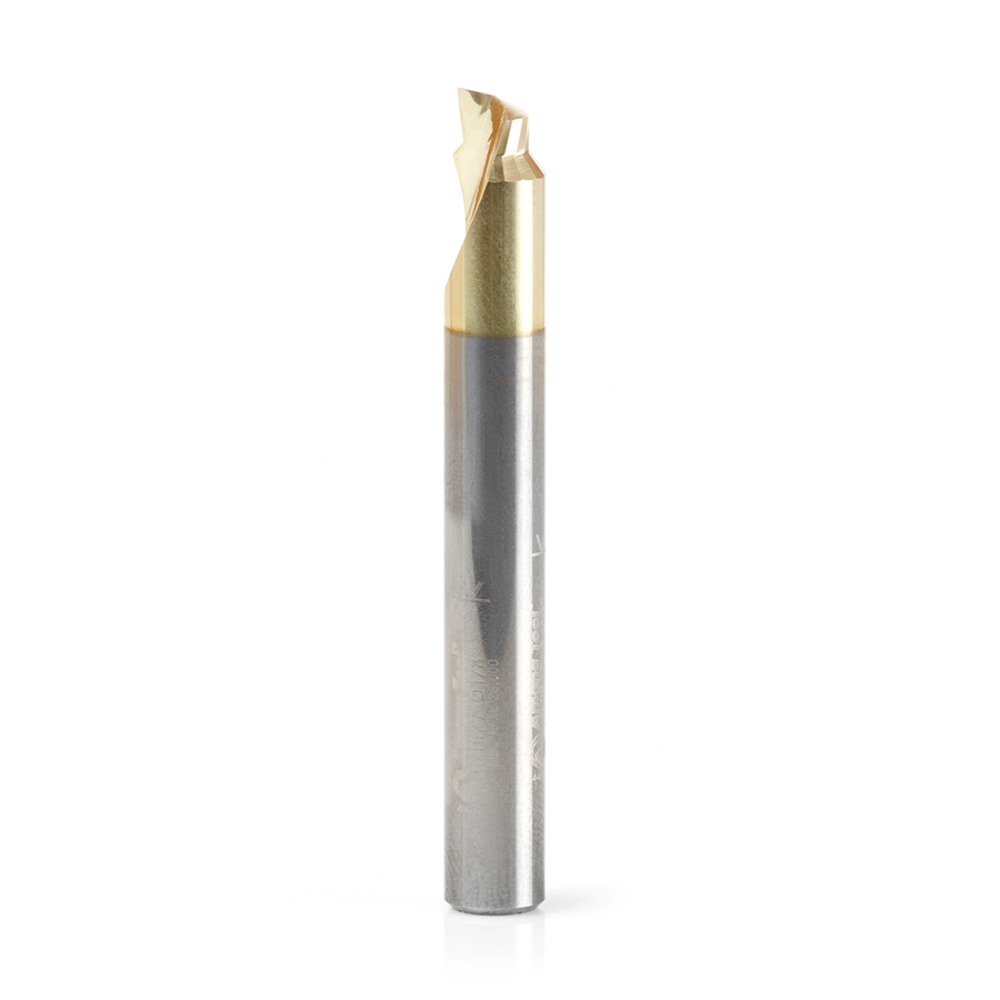 Amana 51627 Solid Carbide Aluminum Chamfer Edge 3/16 Dia x 1/8 x 1/4 Shank ZrN Coated Up-Cut End Mill