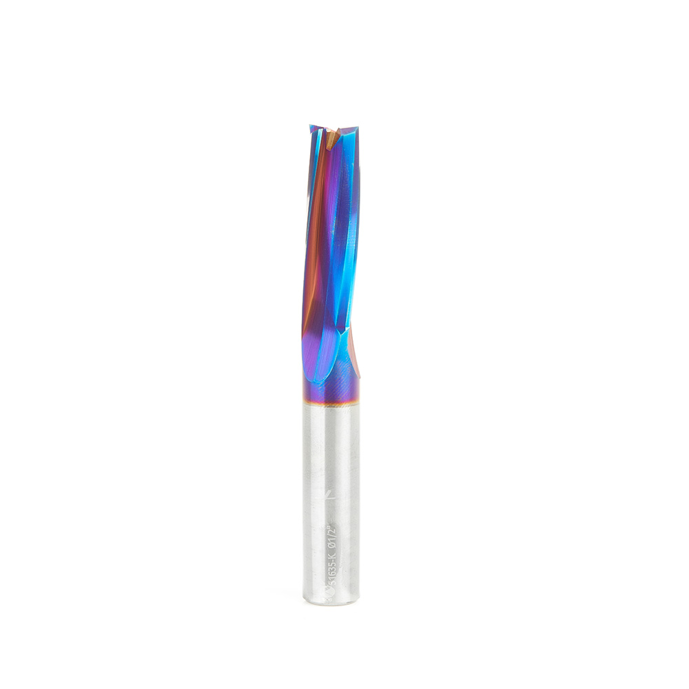 Amana 51635-K Solid Carbide Spektra, Extreme Tool Life Coated Spiral Finisher 1/2 Dia x 1-5/8 x 1/2 Shank Up-Cut Router Bit