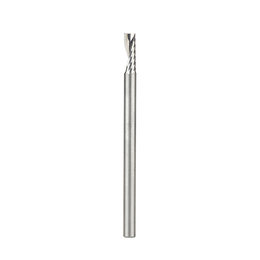 Amana 51636 Metric Solid Carbide CNC Spiral 'O' Single Flute, Plastic Cutting 4mm Dia x 12mm x 4mm Shank x 64mm Long Up-Cut Router Bit