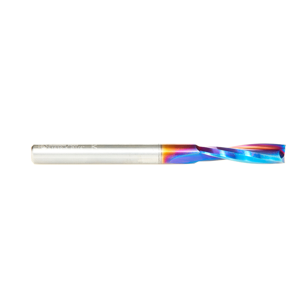 Amana 51639-K Solid Carbide Spektra, Extreme Tool Life Coated Spiral Finisher 1/4 Dia x 1 x 1/4 Shank Up-Cut Router Bit