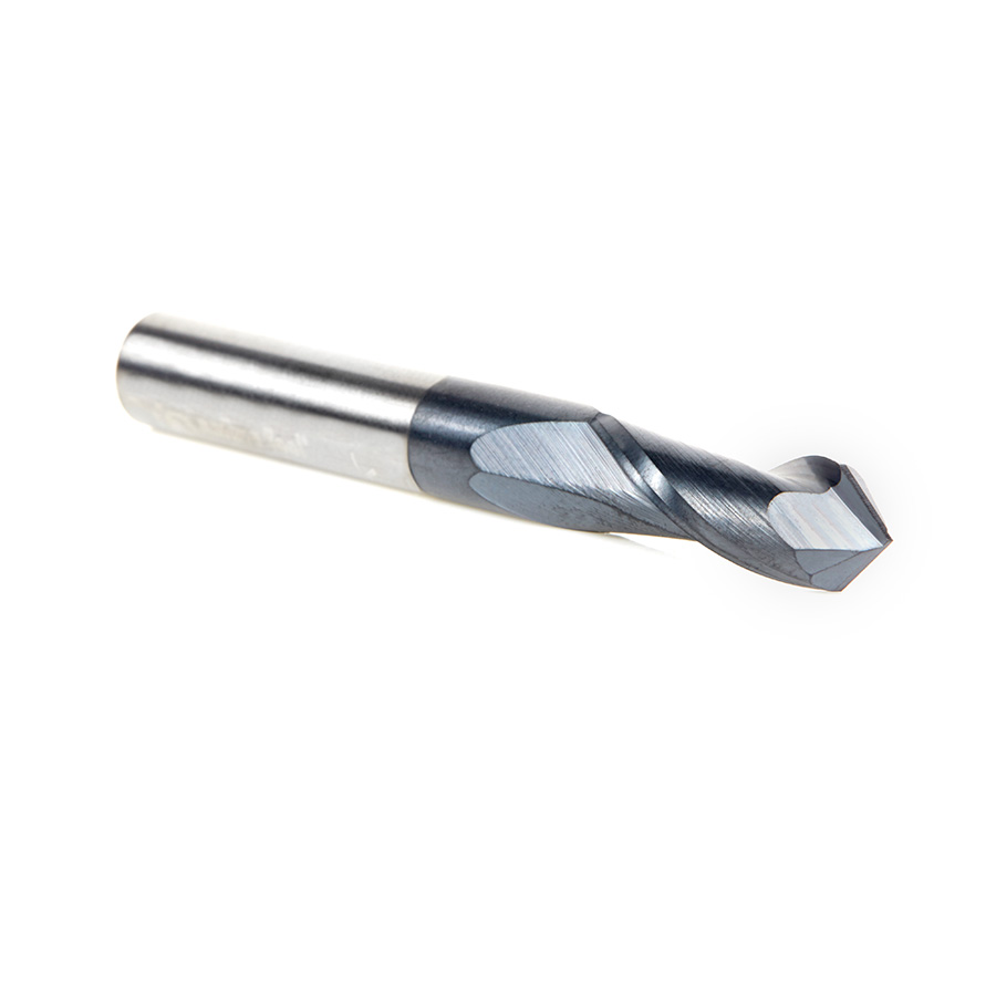 Amana 51653 High Performance CNC Solid Carbide 90 Degree 'V' Spiral Drills with AlTiN Coating 2-Flute x 5/16 Dia x 5/32 x 5/16 Shank x 2-1/2 Inch Long Up-Cut Router Bit/End Mill