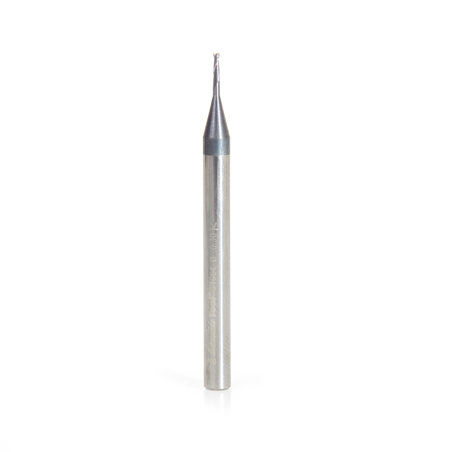 Amana 51664 AlTiN Coated CNC Steel, Stainless Steel & Composite Square Mini End Mill 0.030 Dia x 0.090 x 1/8 Shank