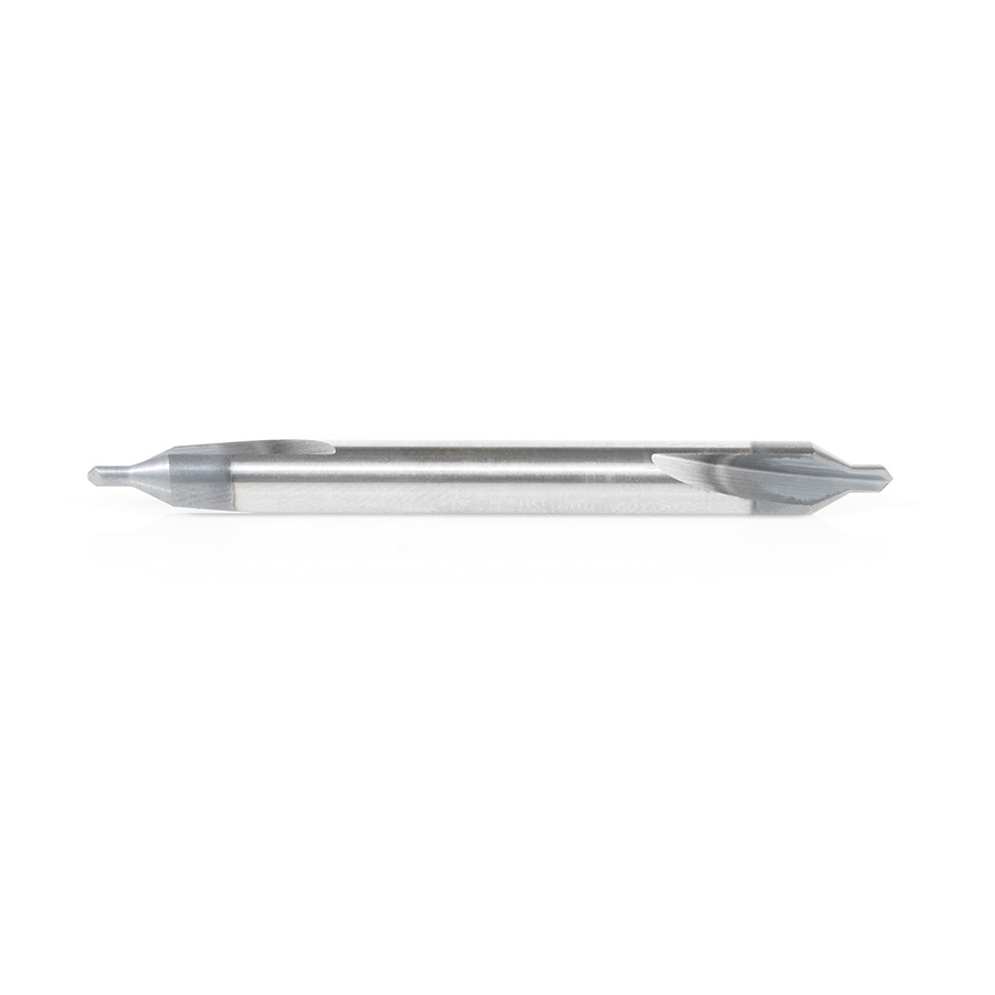 Amana 51670 CNC 118 Degree Point Center Drill High Performance Solid Carbide 60 Degree Countersink 3/16 Dia x 5/64 x 3/16 Shank AlTiN Coated Router Bit