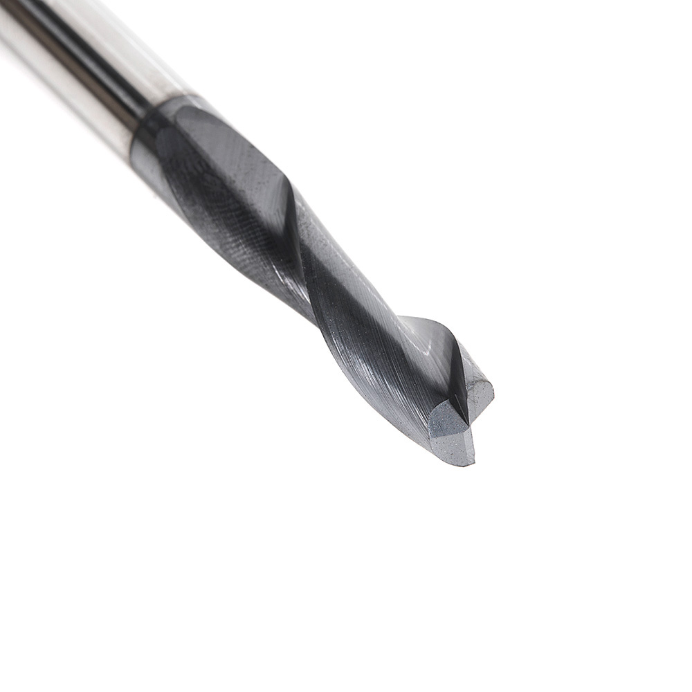 Amana 51678 CNC Solid Carbide Spiral for Steel & Stainless Steel with AlTiN Coating 2-Flute x 5/16 Dia x 1-1/8 x 5/16 Shank x 3 Inch Long Up-Cut Router Bit / 45º Corner Chamfer End Mill