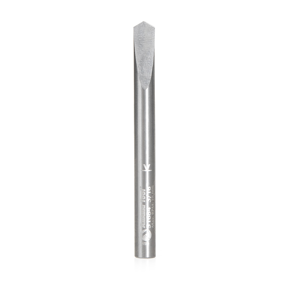 Amana 51684 CNC Solid Carbide 118 Degree Point Spade Drill 3/16 Dia x 9/16 x 3/16 Shank Router Bit