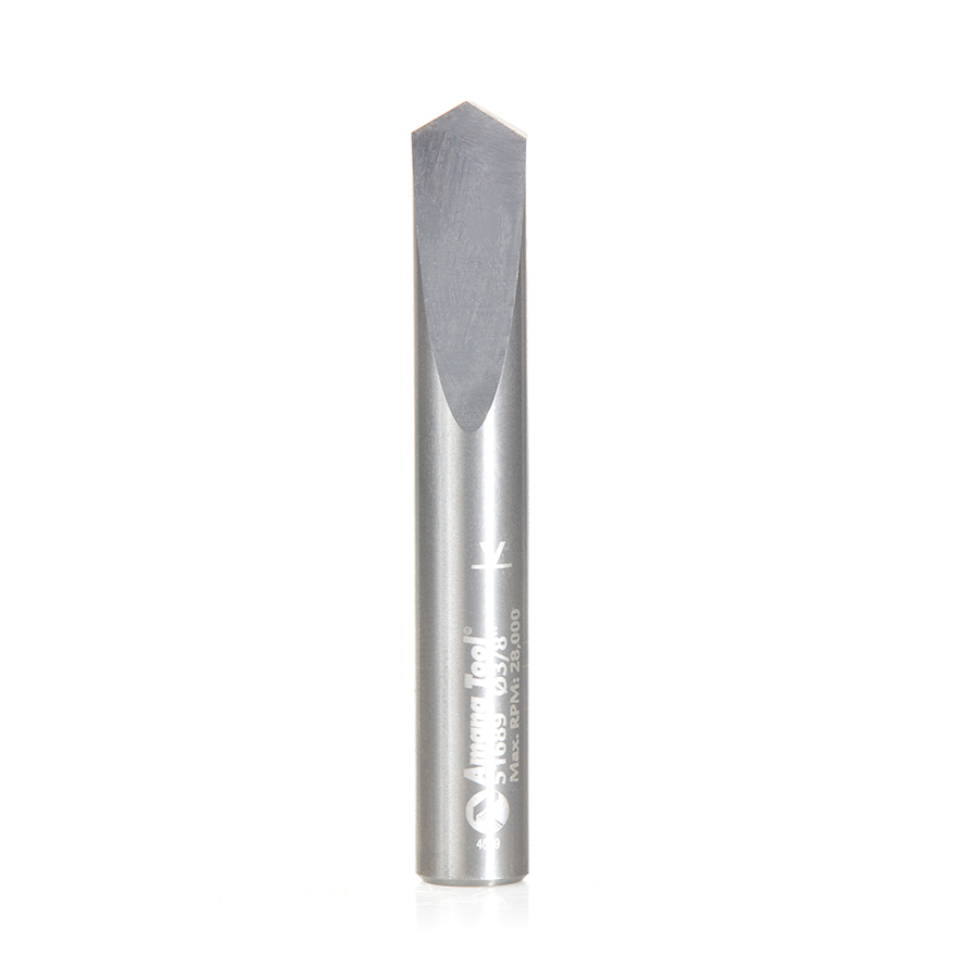 Amana 51689 CNC Solid Carbide 118 Degree Point Spade Drill 3/8 Dia x 1 x 3/8 Shank Router Bit