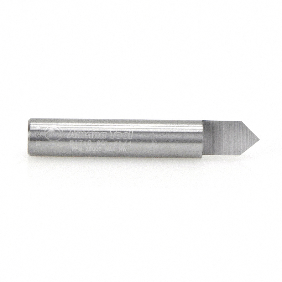 Amana 51710 Solid Carbide V-Groove 1/4 Dia x 3/8 x 1/4 Inch Shank x 1-Flute