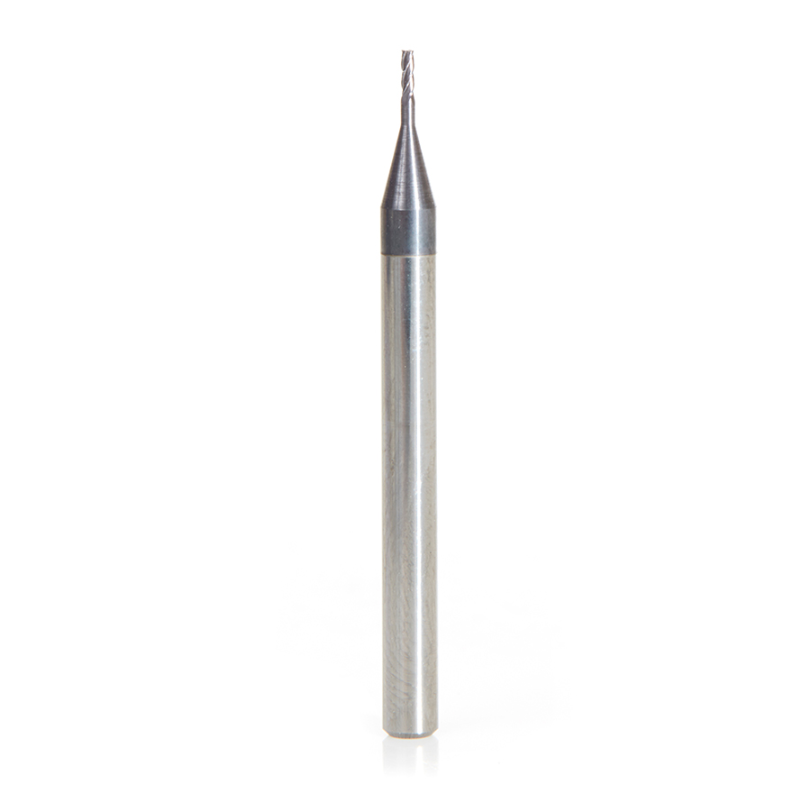 Amana 51723 AlTiN Coated CNC Steel, Stainless Steel & Composite Square Mini End Mill 0.030 Dia x 0.090 x 1/8 Shank