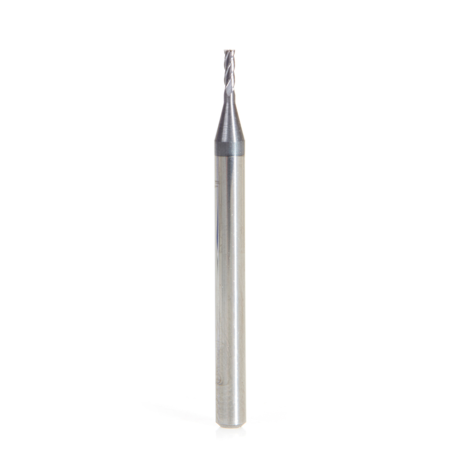 Amana 51726 AlTiN Coated CNC Steel, Stainless Steel & Composite Square Mini End Mill 0.045 Dia x 0.135 x 1/8 Shank