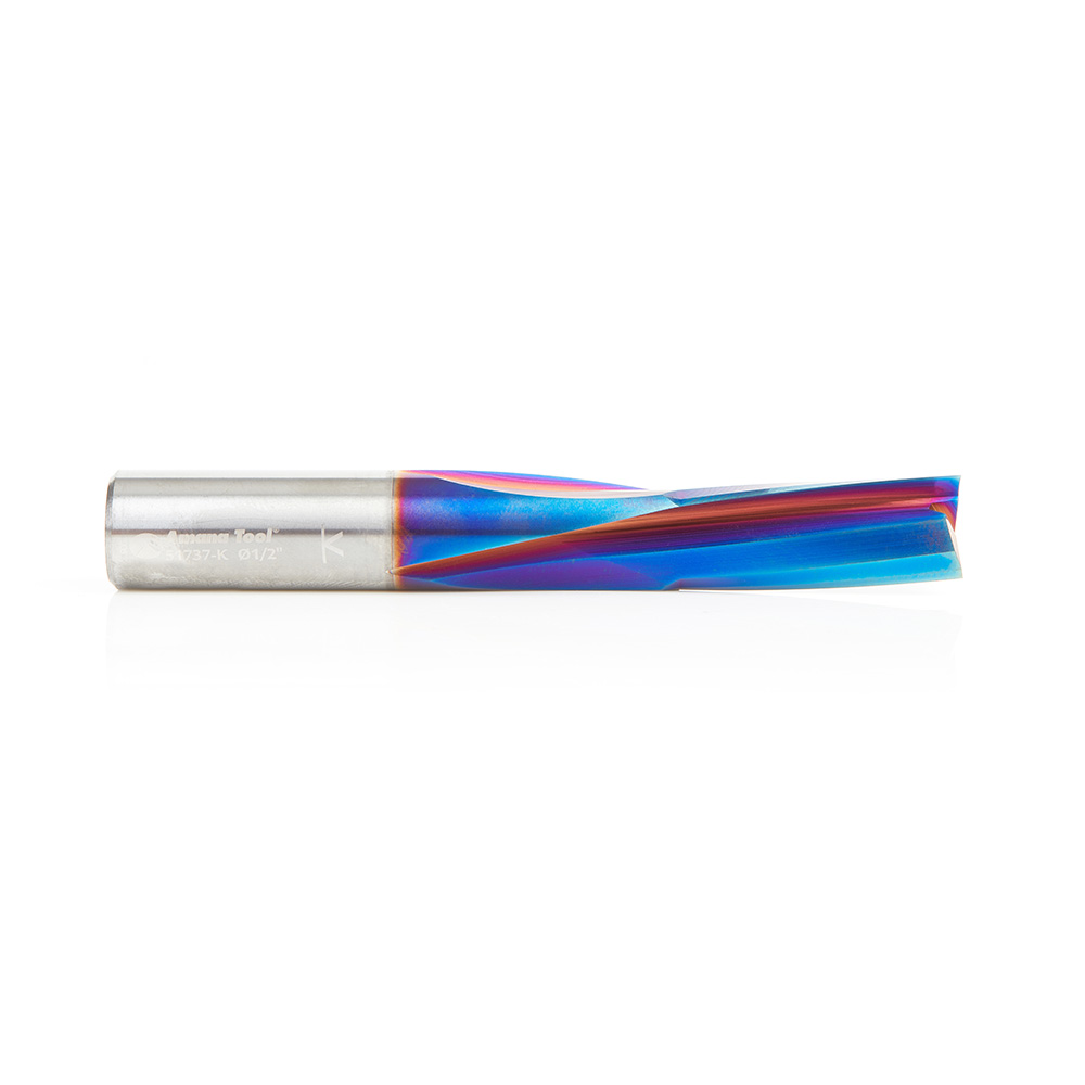 Amana 51737-K Solid Carbide Spektra, Extreme Tool Life Coated Spiral Finisher 1/2 Dia x 1-1/8 x 1/2 Shank Down-Cut Router Bit