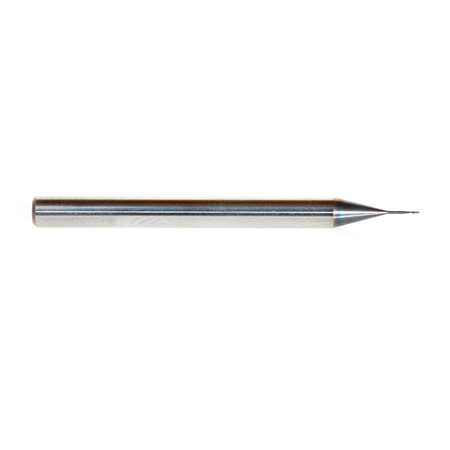 Amana 51739 AlTiN Coated CNC Steel, Stainless Steel & Composite Ball End Mini Mill 0.010 Dia x 0.030 x 1/8 Shank