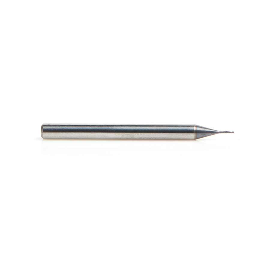 Amana 51740 AlTiN Coated CNC Steel, Stainless Steel & Composite Ball End Mini Mill 0.015 Dia x Radius 0.0075 x 0.045 x 1/8 Shank