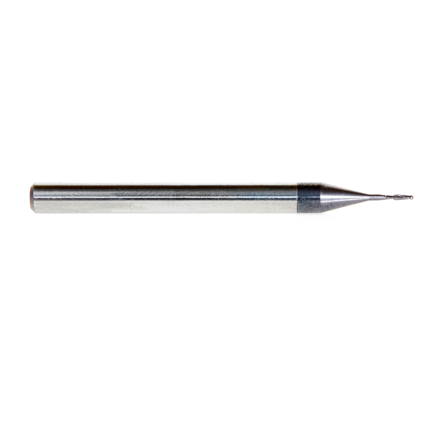 Amana 51742 AlTiN Coated CNC Steel, Stainless Steel & Composite Ball End Mini Mill 0.025 Dia x 0.075 x 1/8 Shank
