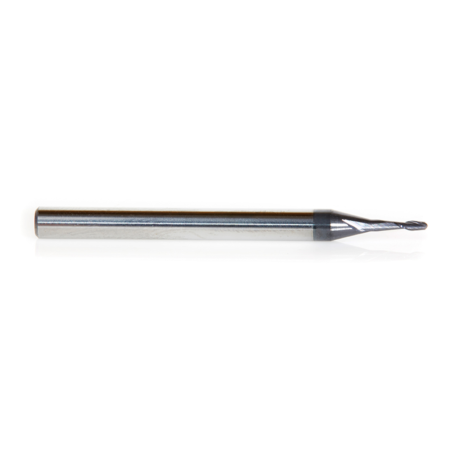 Amana 51745 AlTiN Coated CNC Steel, Stainless Steel & Composite Ball End Mini Mill 0.040 Dia x 0.120 x 1/8 Shank