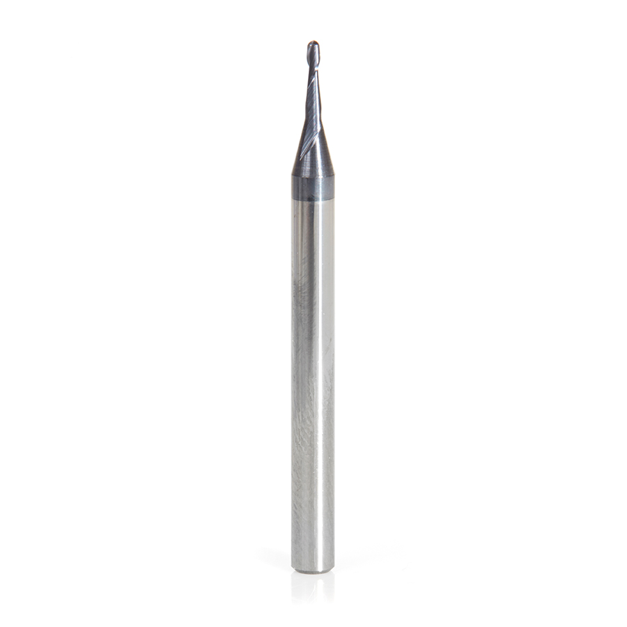 Amana 51745 AlTiN Coated CNC Steel, Stainless Steel & Composite Ball End Mini Mill 0.040 Dia x 0.120 x 1/8 Shank