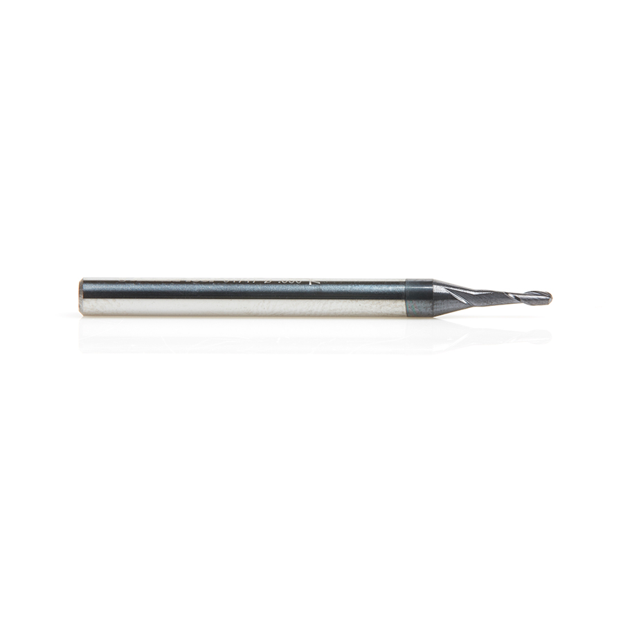 Amana 51747 AlTiN Coated CNC Steel, Stainless Steel & Composite Ball End Mini Mill 0.050 Dia x 0.174 x 1/8 Shank