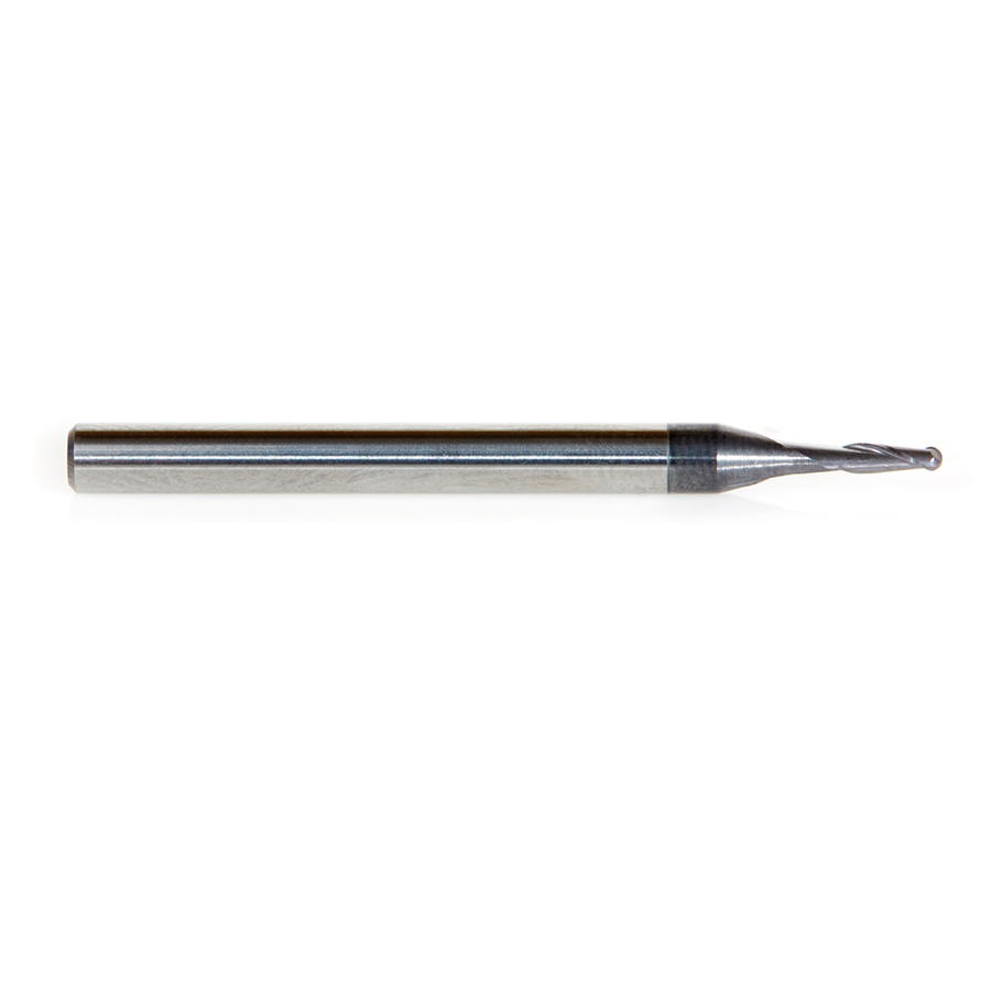 Amana 51748 AlTiN Coated CNC Steel, Stainless Steel & Composite Ball End Mini Mill 0.055 Dia x 0.267 x 1/8 Shank