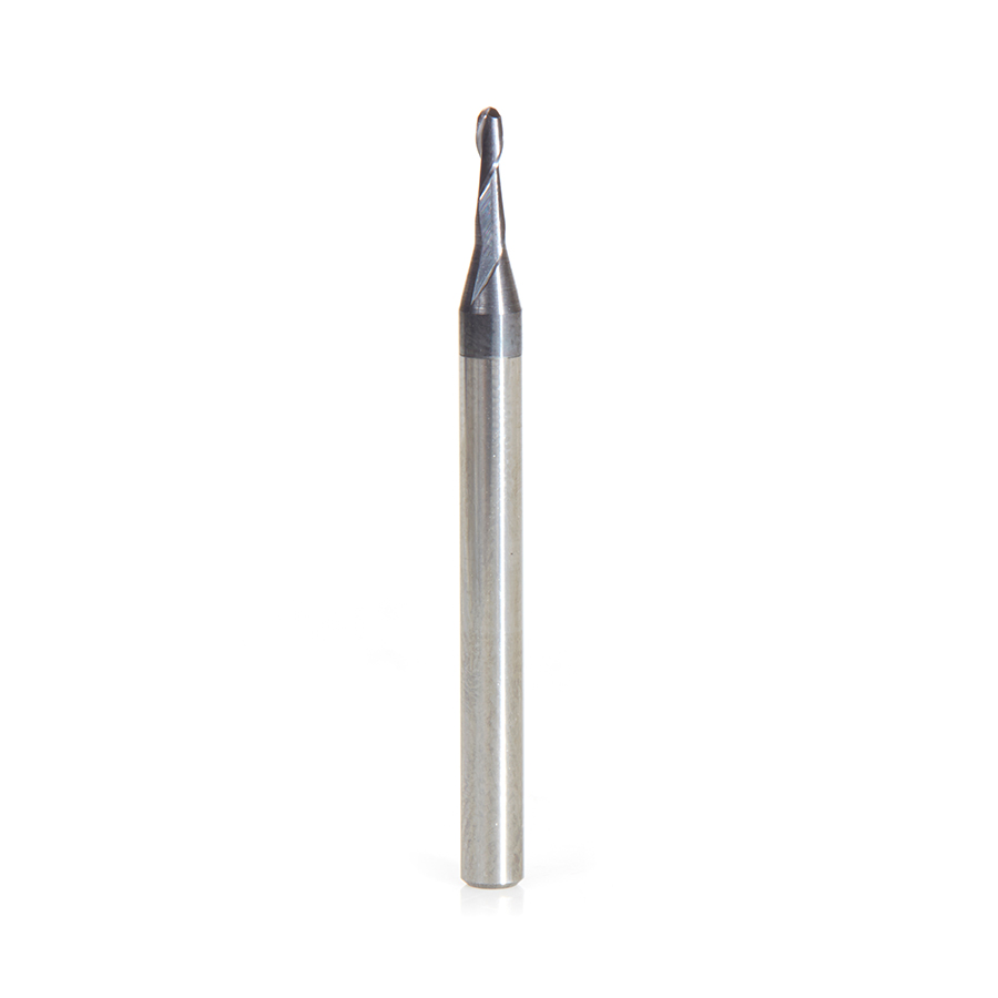 Amana 51748 AlTiN Coated CNC Steel, Stainless Steel & Composite Ball End Mini Mill 0.055 Dia x 0.267 x 1/8 Shank
