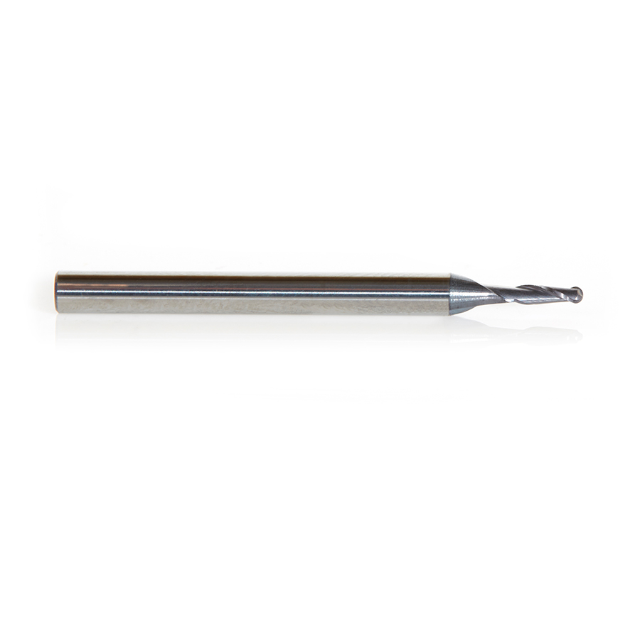 Amana 51749 AlTiN Coated CNC Steel, Stainless Steel & Composite Ball End Mini Mill 0.060 Dia x 0.360 x 1/8 Shank