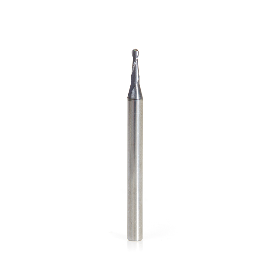 Amana 51749 AlTiN Coated CNC Steel, Stainless Steel & Composite Ball End Mini Mill 0.060 Dia x 0.360 x 1/8 Shank