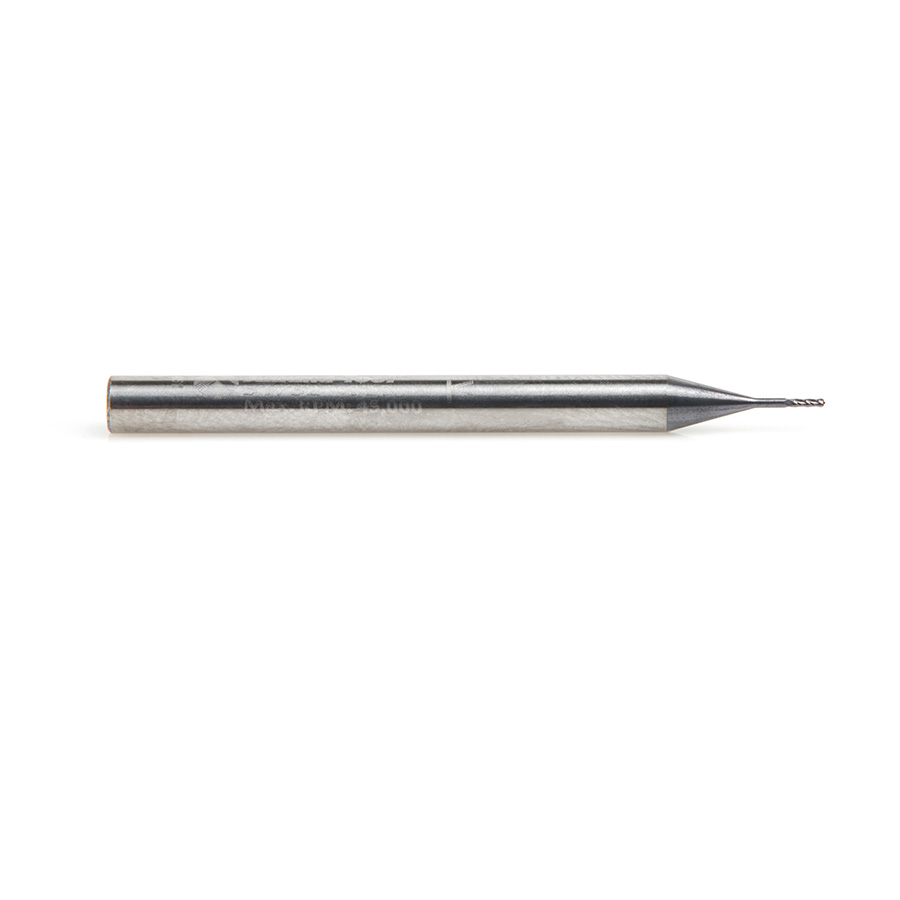 Amana 51752 AlTiN Coated CNC Steel, Stainless Steel & Composite Ball End Mini Mill 0.020 Dia x 0.060 x 1/8 Shank