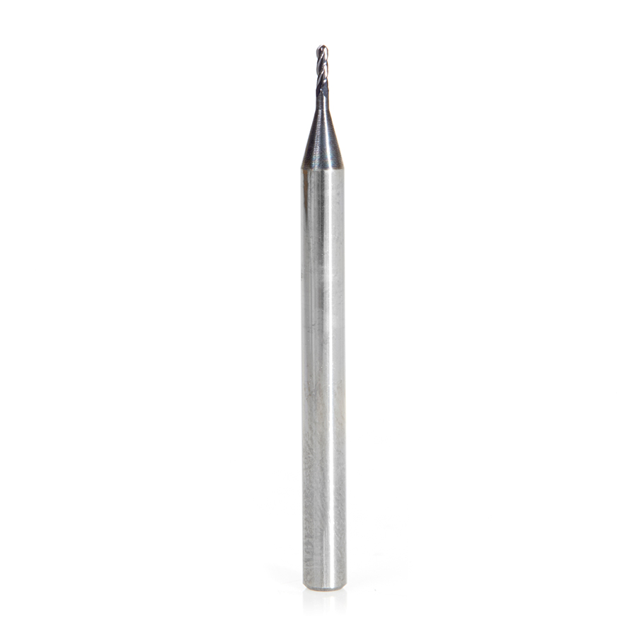 Amana 51755 AlTiN Coated CNC Steel, Stainless Steel & Composite Ball End Mini Mill 0.035 Dia x 0.105 x 1/8 Shank