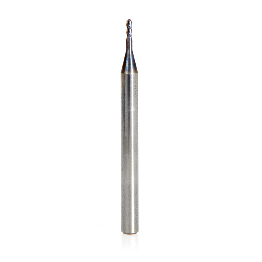Amana 51756 AlTiN Coated CNC Steel, Stainless Steel & Composite Ball End Mini Mill 0.040 Dia x 0.120 x 1/8 Shank