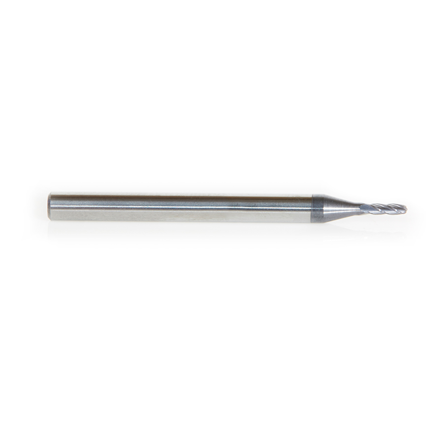 Amana 51758 AlTiN Coated CNC Steel, Stainless Steel & Composite Ball End Mini Mill 0.050 Dia x 0.174 x 1/8 Shank